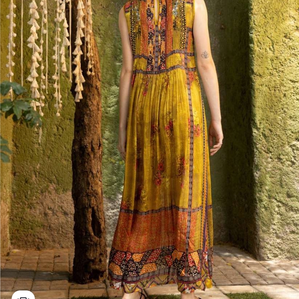 Antropologie  BHANUNI BY JYOTI Pleated Maxi Sundress with Embellishments - Picture 2 of 14